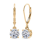 Luxuriant - 9K Yellow Gold SGL Certified Lab Grown Diamond (VS/E-F) Solitaire Earring with Lever Back 2.05 Ct._8610940
