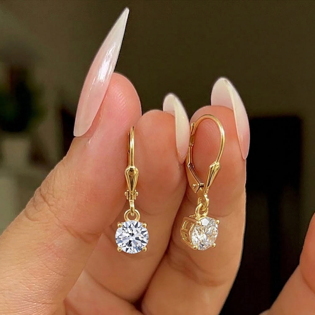 Luxuriant - 9K Yellow Gold SGL Certified Lab Grown Diamond (VS/E-F) Solitaire Earring with Lever Back 2.05 Ct._8610940_4