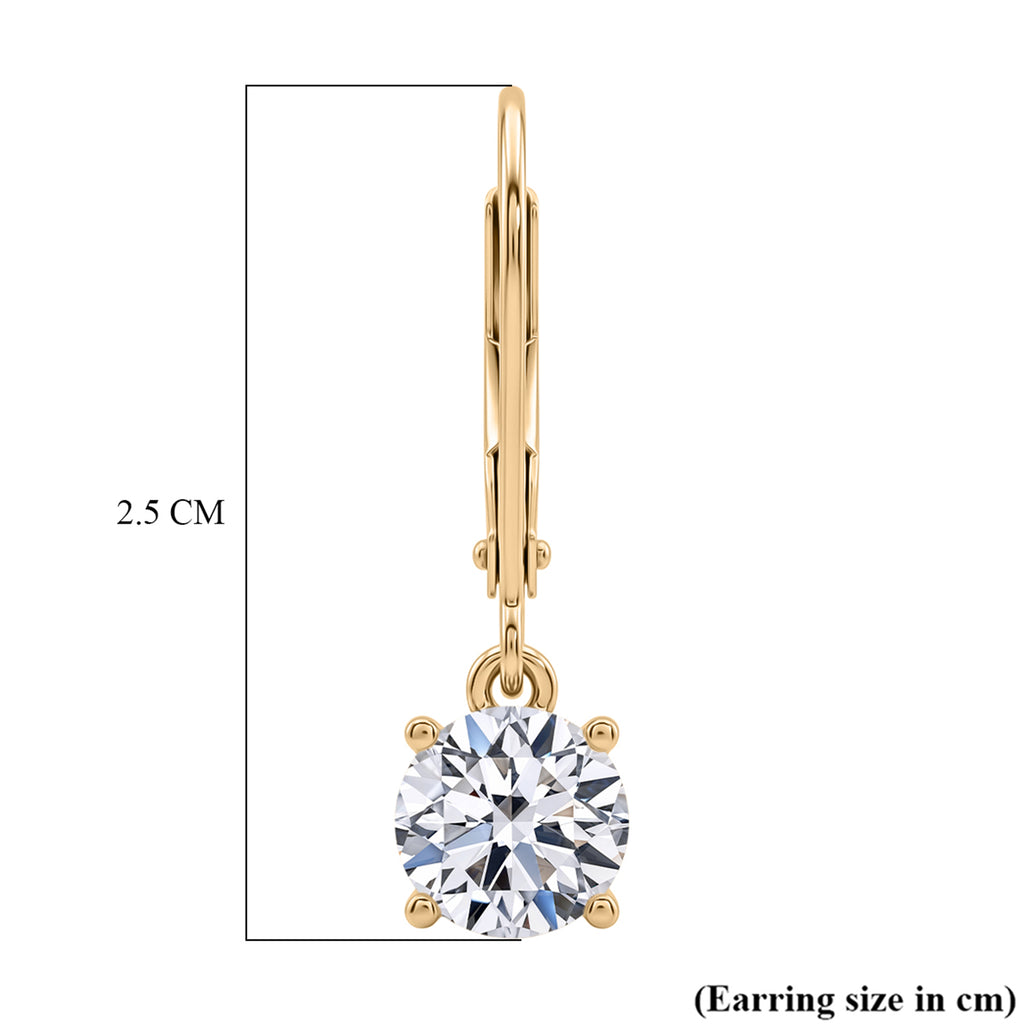 Luxuriant - 9K Yellow Gold SGL Certified Lab Grown Diamond (VS/E-F) Solitaire Earring with Lever Back 2.05 Ct._8610940_7