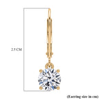 Luxuriant - 9K Yellow Gold SGL Certified Lab Grown Diamond (VS/E-F) Solitaire Earring with Lever Back 2.05 Ct._8610940_7