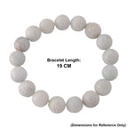 Natural White Jade Stretchable Beads Lotus Carved Bracelet (Size - 7) 150.00 Ct._8611088_3