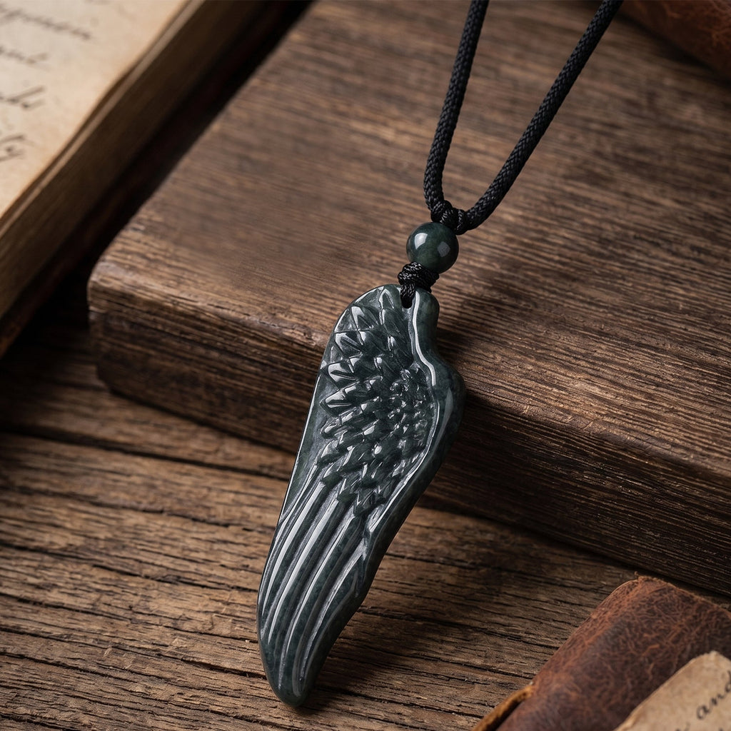 Natural Jade Adjustable Dragon Carved Necklace (Size - 28) 38.00 Ct.