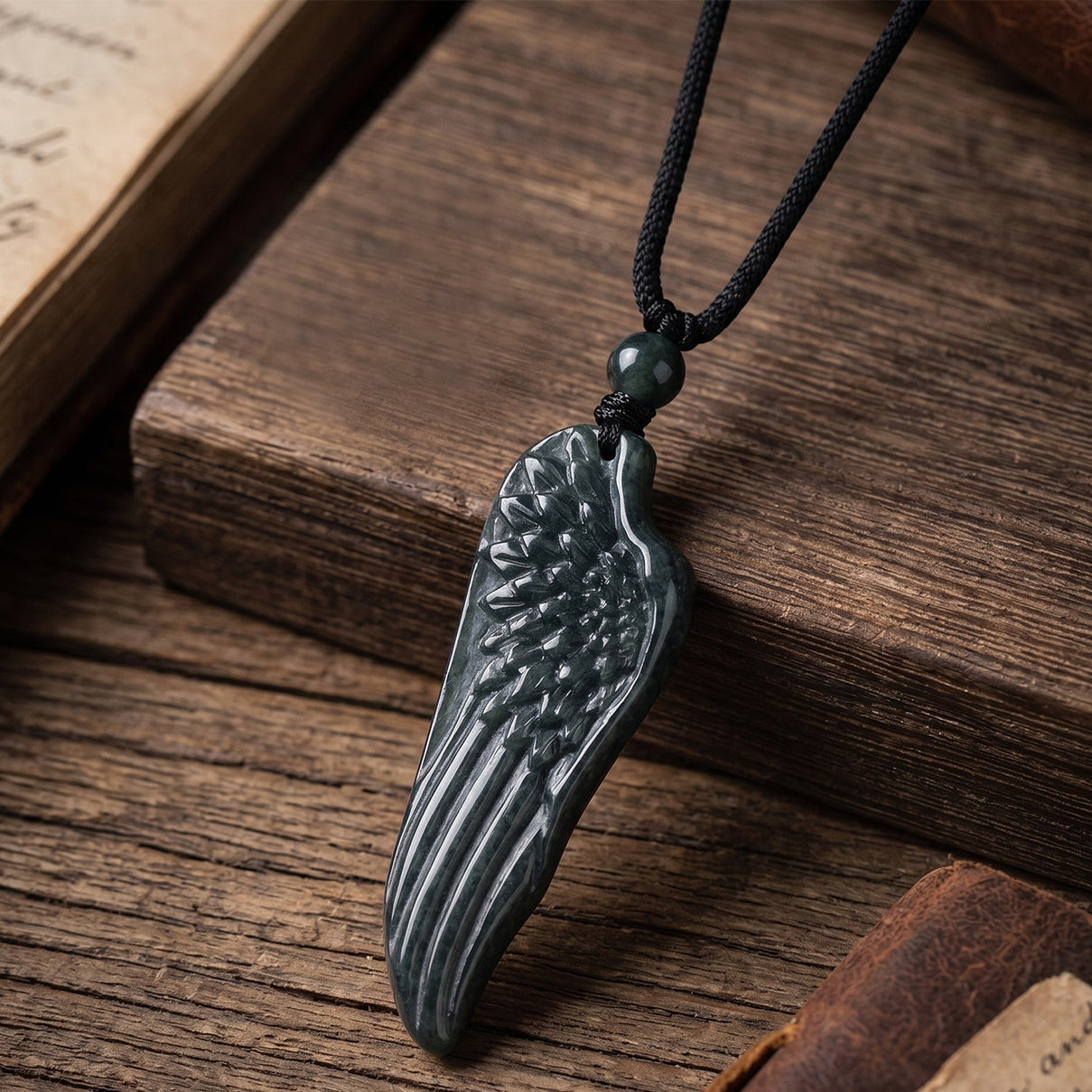 Natural Jade Adjustable Dragon Carved Necklace (Size - 28) 38.00 Ct. V32354001 3
