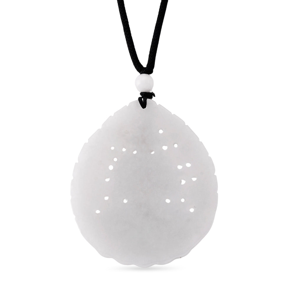 Natural White Jade Adjustable Buddha Carved Necklace (Size - 28) 98.00 Ct._8611119_5