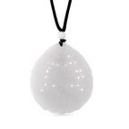 Natural White Jade Adjustable Buddha Carved Necklace (Size - 28) 98.00 Ct.