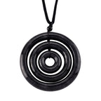 Black Jade Adjustable Concentric Circle Necklace (Size - 28) 193.00 Ct._8611121
