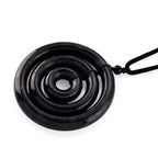 Black Jade Adjustable Concentric Circle Necklace (Size - 28) 193.00 Ct._8611121_3