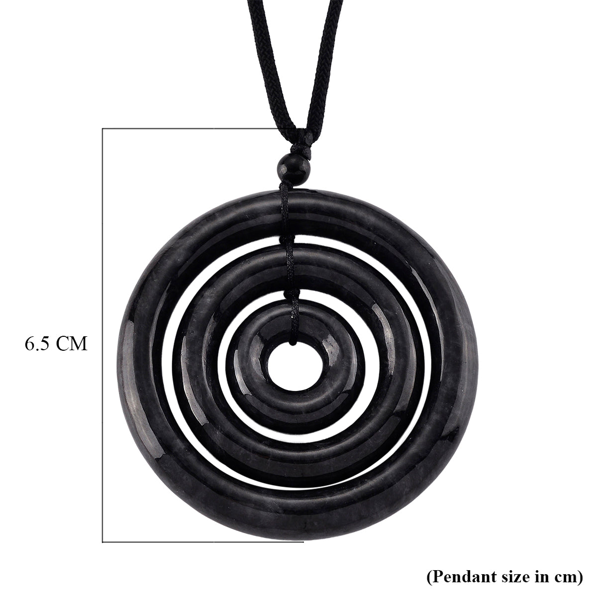 Black Jade Adjustable Concentric Circle Necklace (Size - 28) 193.00 Ct. 8611121 6