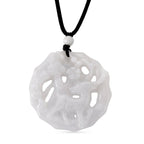 Natural White Jade Adjustable Carved Deer Necklace (Size - 28) 96.00 Ct.