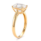 9K Yellow Gold GRA Certified (D-VVS1) Moissanite Cushion Old Mine Cut with vintage Faceting Solitaire Ring 3.07 Ct._8611124_3