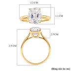 9K Yellow Gold GRA Certified (D-VVS1) Moissanite Cushion Old Mine Cut with vintage Faceting Solitaire Ring 3.07 Ct._8611124_5