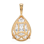 9K Yellow Gold GRA Certified (D-VVS1) Moissanite Pear Cut Solitaire Pendant 10.00 Ct._8611132_4
