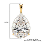 9K Yellow Gold GRA Certified (D-VVS1) Moissanite Pear Cut Solitaire Pendant 10.00 Ct._8611132_5