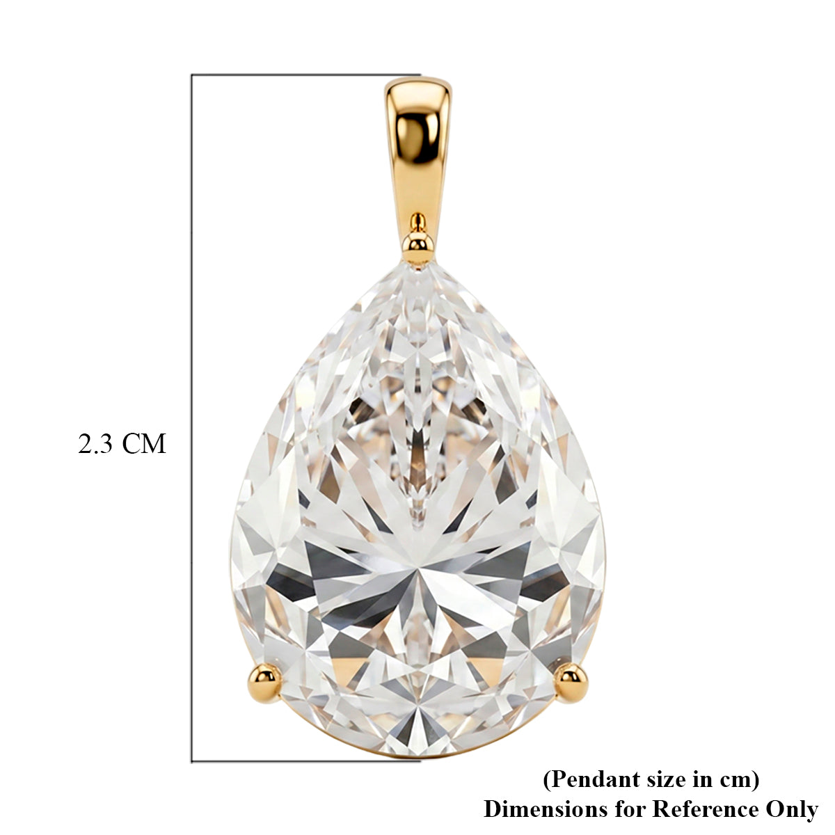 9K Yellow Gold GRA Certified (D-VVS1) Moissanite Pear Cut Solitaire Pendant 10.00 Ct. 8611132 6