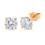 9K Yellow Gold GRA Certified Moissanite Stud Earring with Push Back 2.02 Ct._8611133