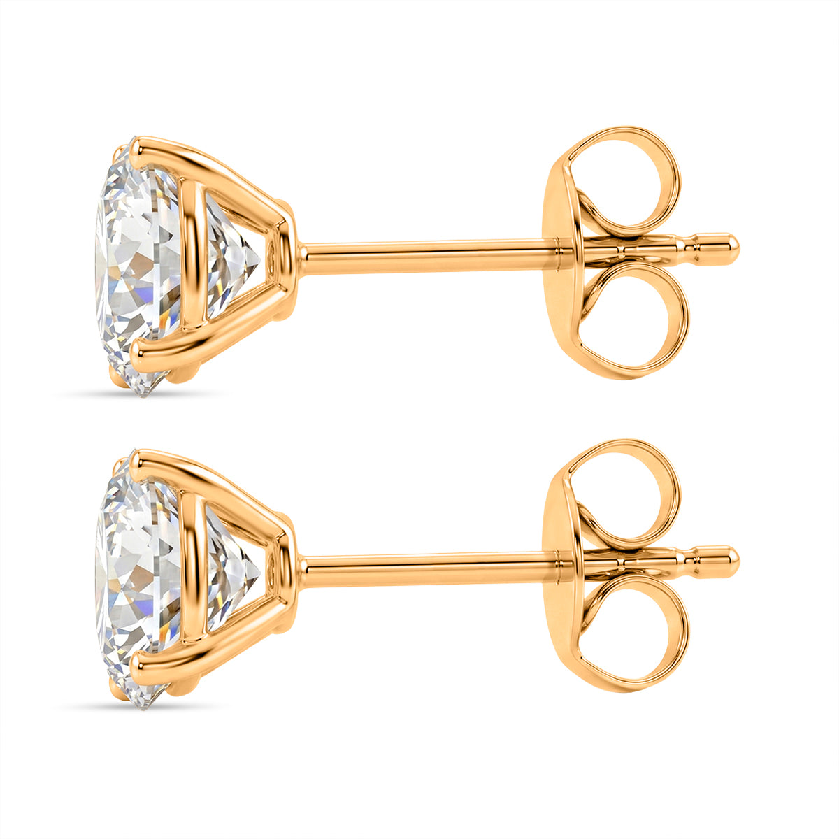 9K Yellow Gold GRA Certified Moissanite Stud Earring with Push Back 2.02 Ct. 8611133 4