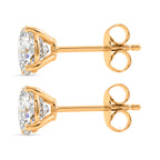 9K Yellow Gold GRA Certified Moissanite Stud Earring with Push Back 2.02 Ct._8611133_3