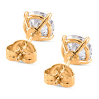 9K Yellow Gold GRA Certified Moissanite Stud Earring with Push Back 2.02 Ct._8611133_4