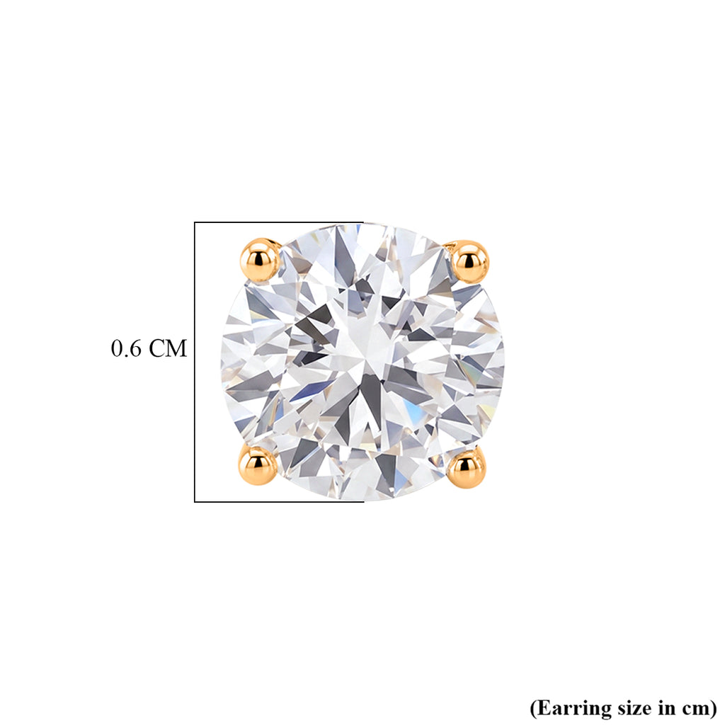 9K Yellow Gold GRA Certified Moissanite Stud Earring with Push Back 2.02 Ct._8611133_5