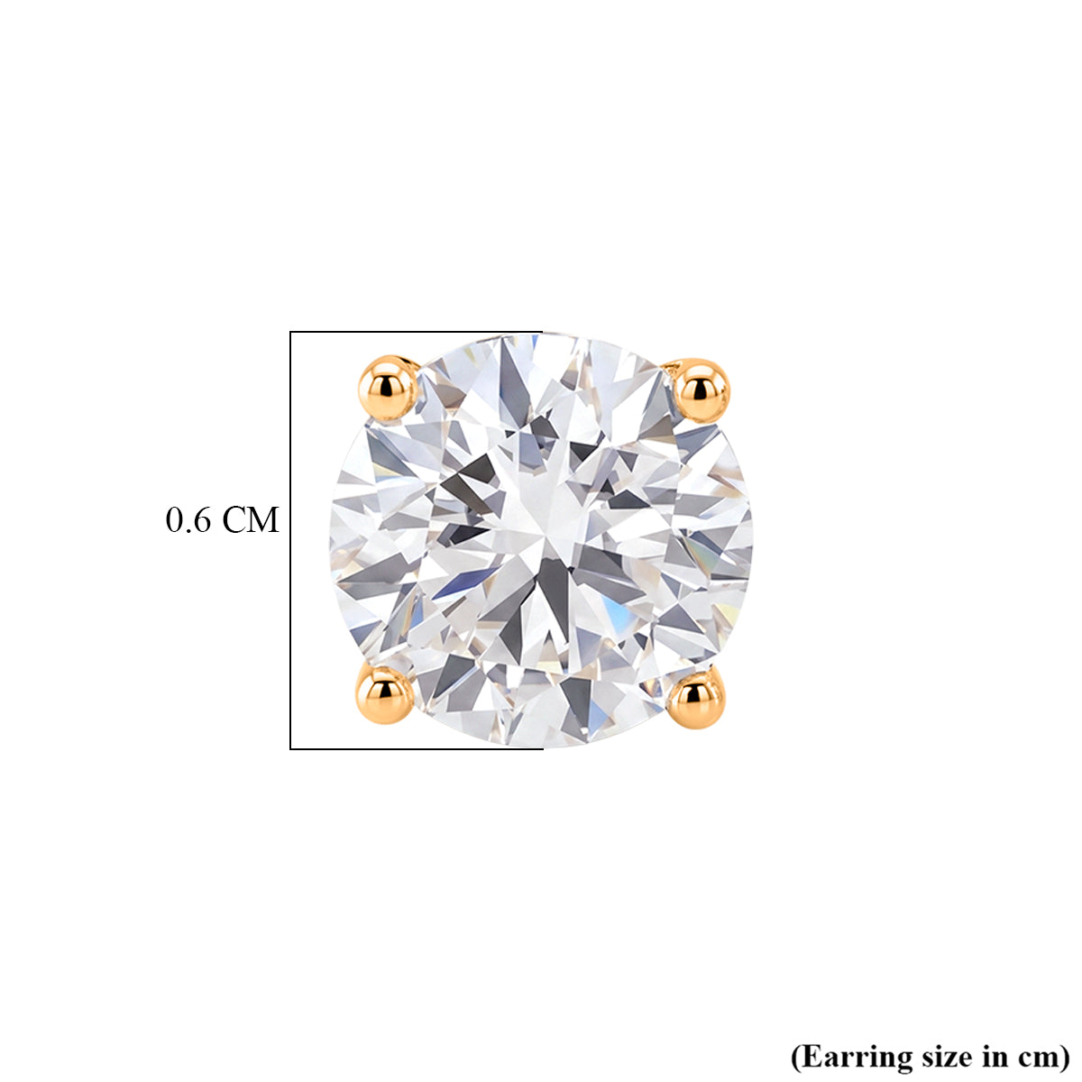 9K Yellow Gold GRA Certified Moissanite Stud Earring with Push Back 2.02 Ct. 8611133 6