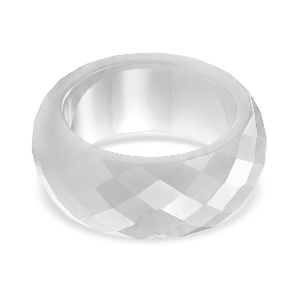 Natural White Jade Band Ring 30.00 Ct.