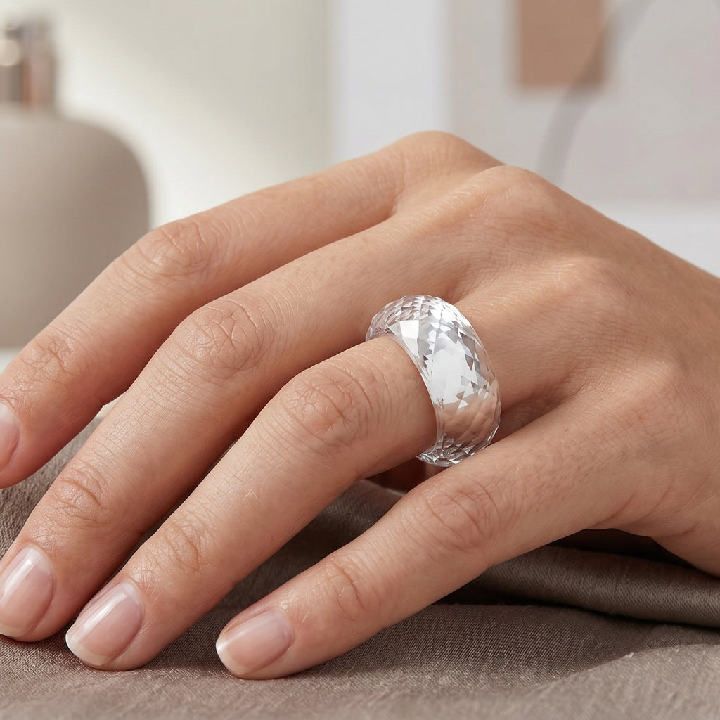 Natural White Jade Band Ring 30.00 Ct.