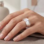 Natural White Jade Band Ring 30.00 Ct.