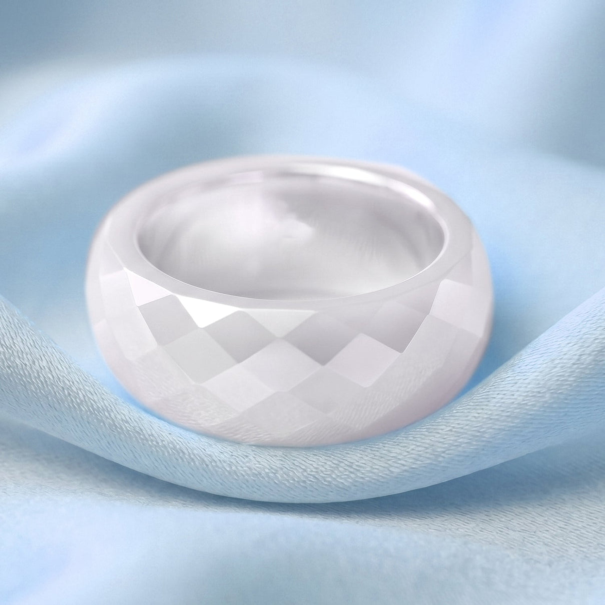 Natural White Jade Band Ring 30.00 Ct. V32363486 3