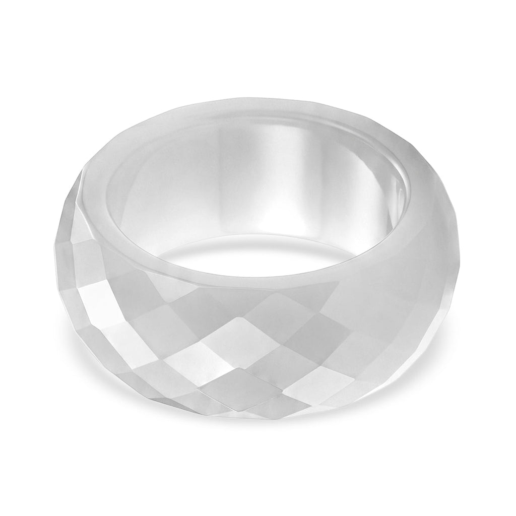 Natural White Jade Band Ring 30.00 Ct.