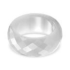 Natural White Jade Band Ring 30.00 Ct.