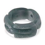 Natural Olmec Jade Dragon Carved Ring (Size - N) 22.00 Ct._8611168