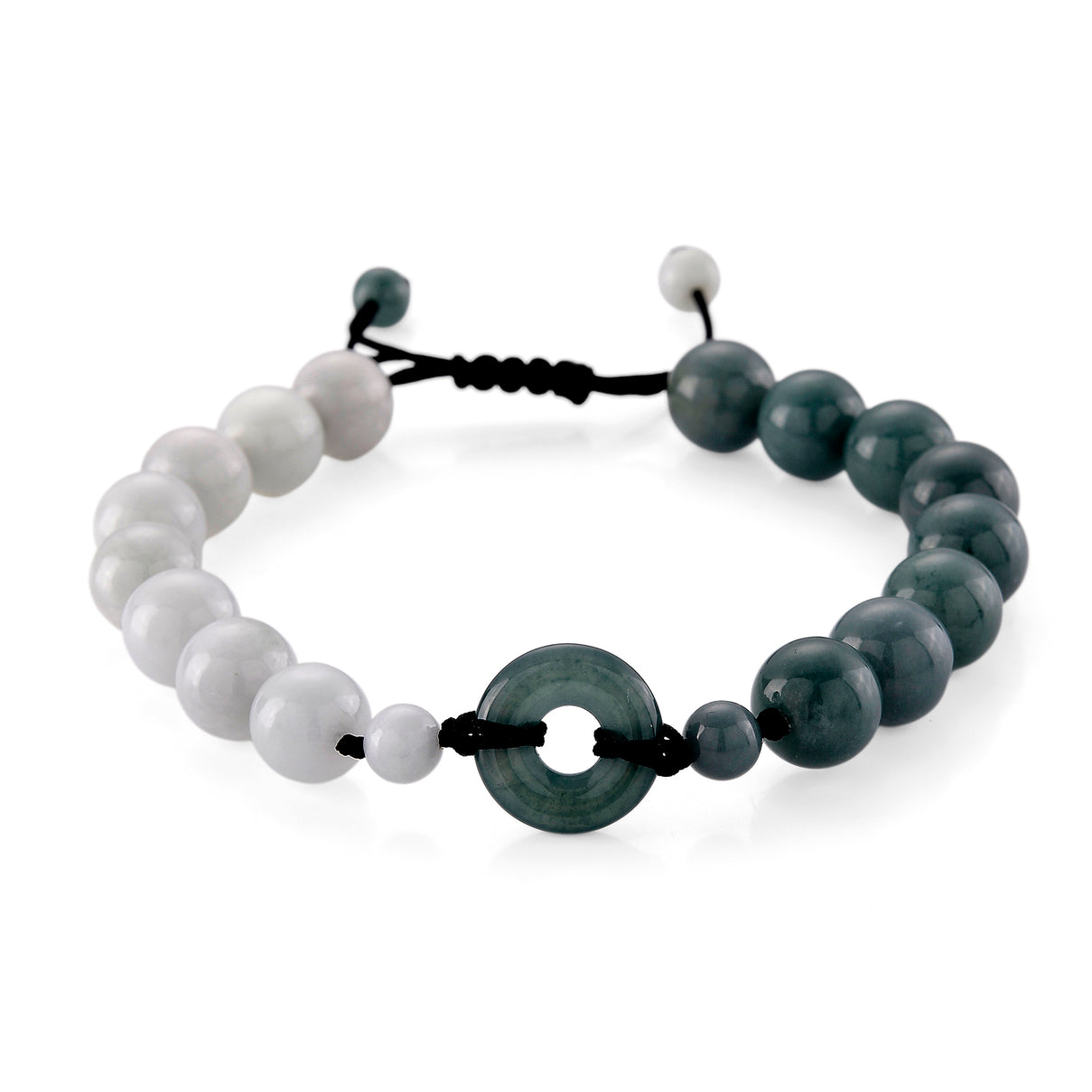 Natural Olmec Jade &amp; White Jade Adjustable Dual-Sided Bracelet (Size - 6.5 to 9.5) 100.00 Ct. 8611194 0