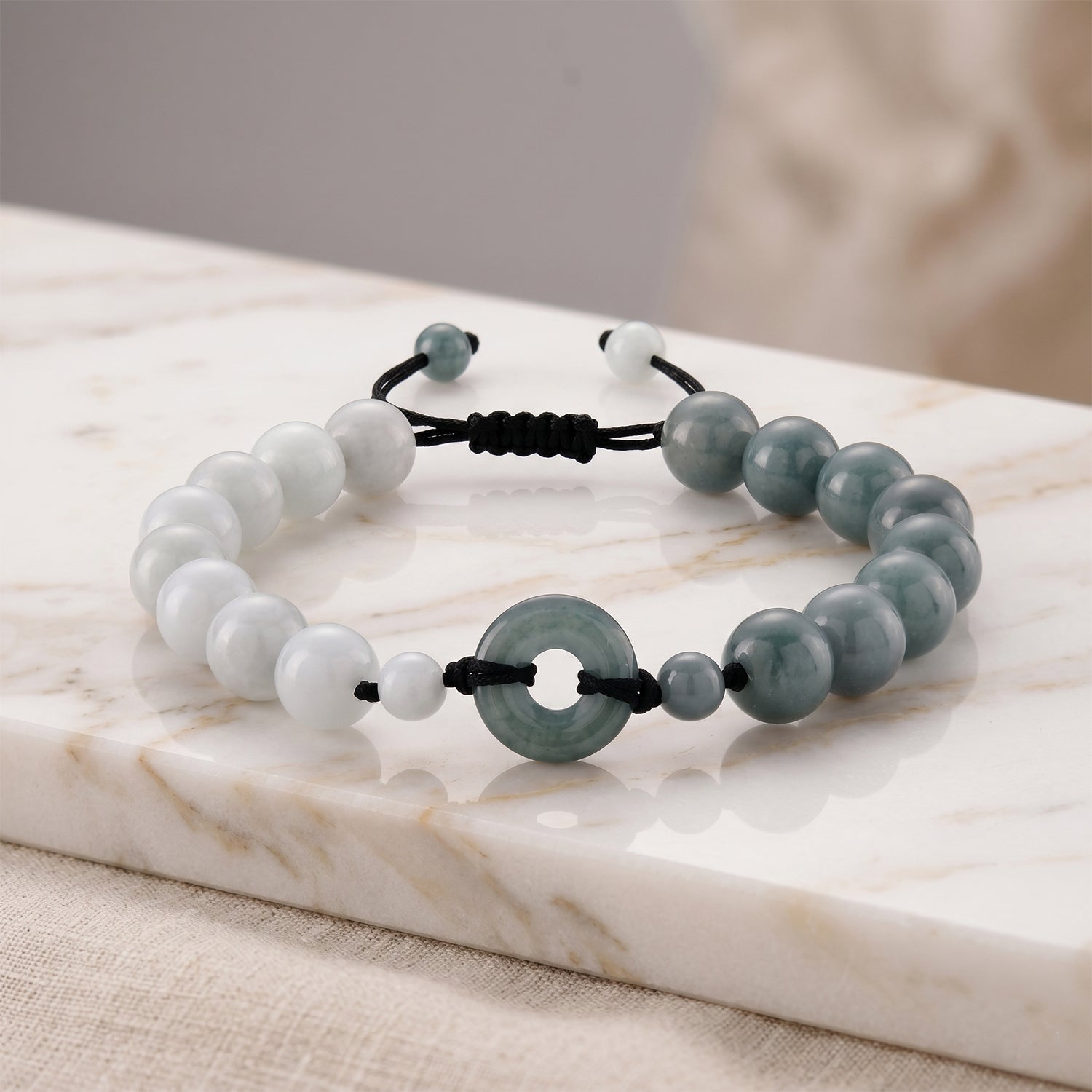 Natural Olmec Jade &amp; White Jade Adjustable Dual-Sided Bracelet (Size - 6.5 to 9.5) 100.00 Ct. 8611194 3