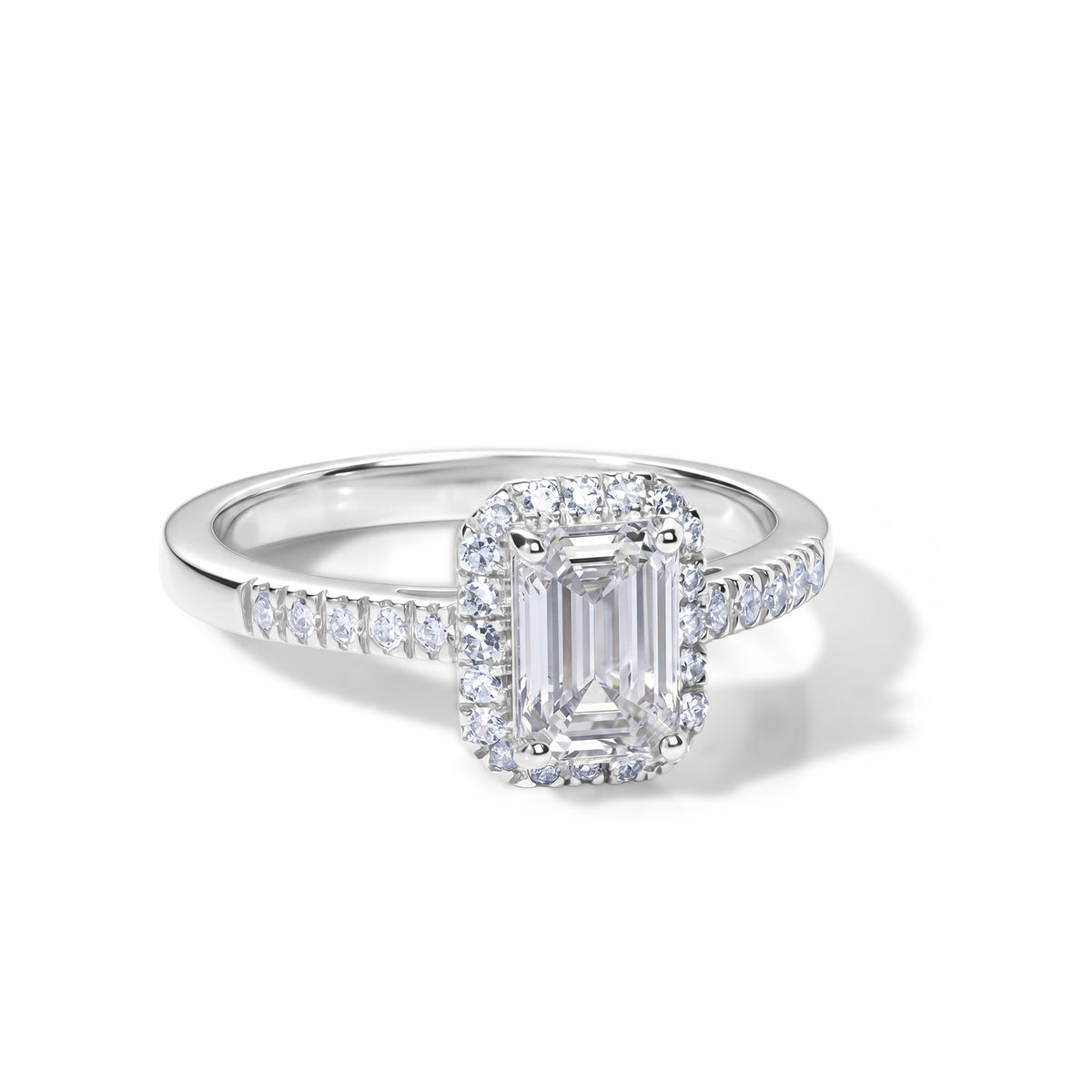 Luxuriant - SGL Certified Lab Grown Diamond (SI/G-H) Halo Ring in 18K Vermeil Yellow Gold Plated Sterling Silver 1.26 Ct. V32697616 0