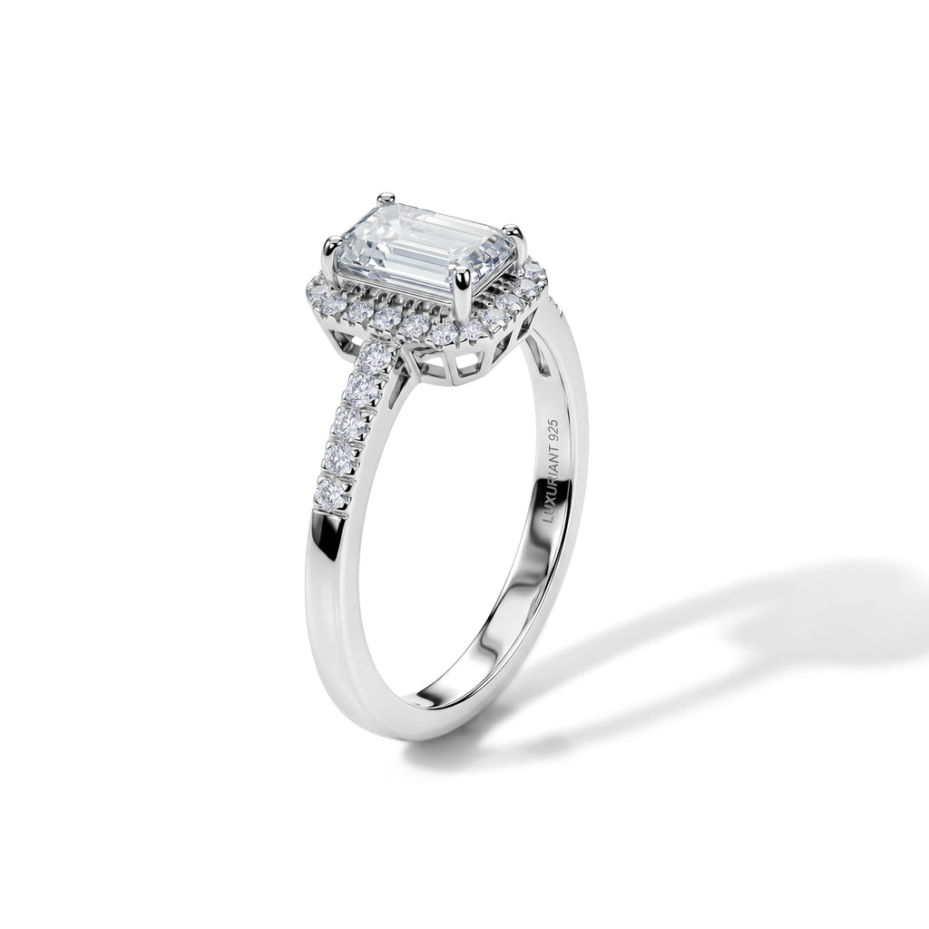 Luxuriant - SGL Certified Lab Grown Diamond (SI/G-H) Halo Ring in 18K Vermeil Yellow Gold Plated Sterling Silver 1.26 Ct._8611203_3