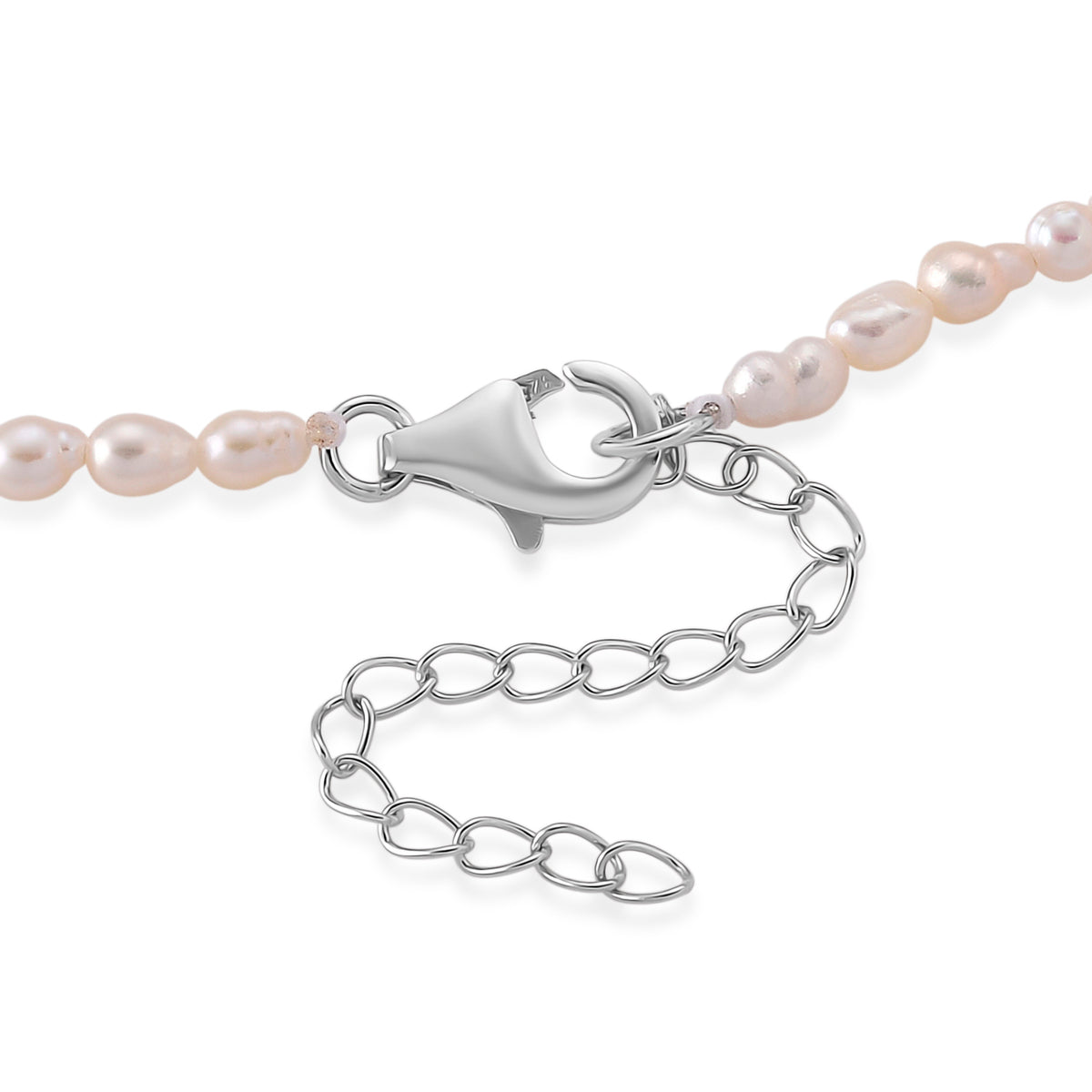 D'Joy - Natural Jade &amp; White Fresh Water Pearl Adjustable Double Dragon Necklace (Size - 18+2 Ext) in Rhodium Overlay Sterling Silver 190.00 Ct. V32519350 6