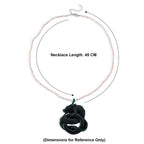 D'Joy - Natural Olmec Jade & White Fresh Water Pearl Adjustable Double Dragon Necklace (Size - 18+2 Ext) in Rhodium Overlay Sterling Silver 190.00 Ct._8611204_6