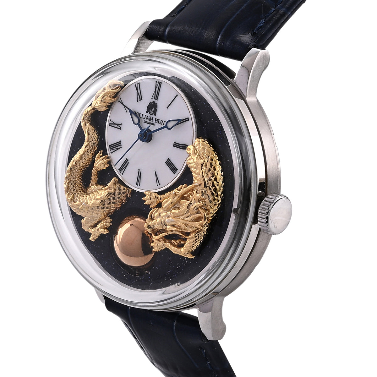 Exclusive William Hunt Automatic Watch With Lapis Lazuli Rotating Day ...