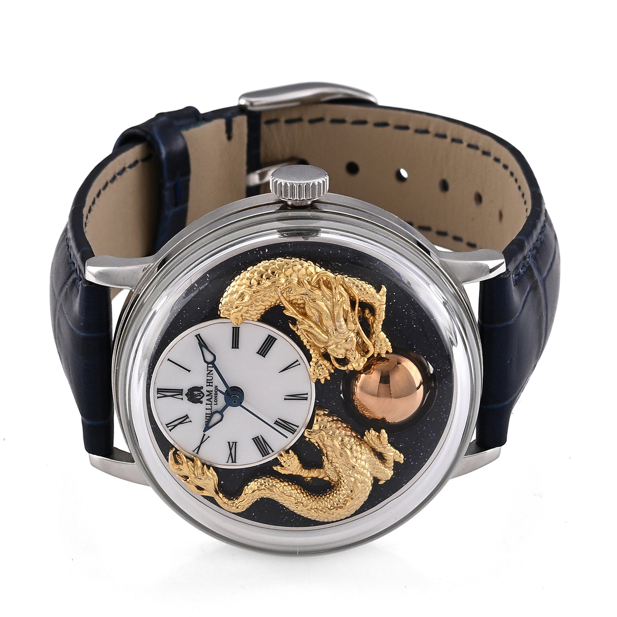 Exclusive William Hunt Automatic Watch With Lapis Lazuli Rotating Day ...