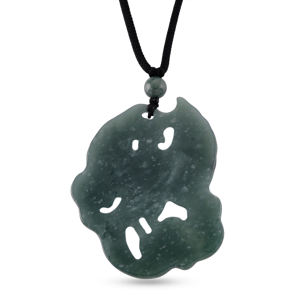 Natural Olmec Jade Adjustable Phoenix Carved Necklace (Size - 28) 80.00 Ct._8611231_4