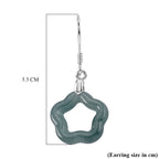 D'Joy - Natural Olmec Jade Beads Earring with Hook in Rhodium Overlay Sterling Silver 5.00 Ct._8611232_4