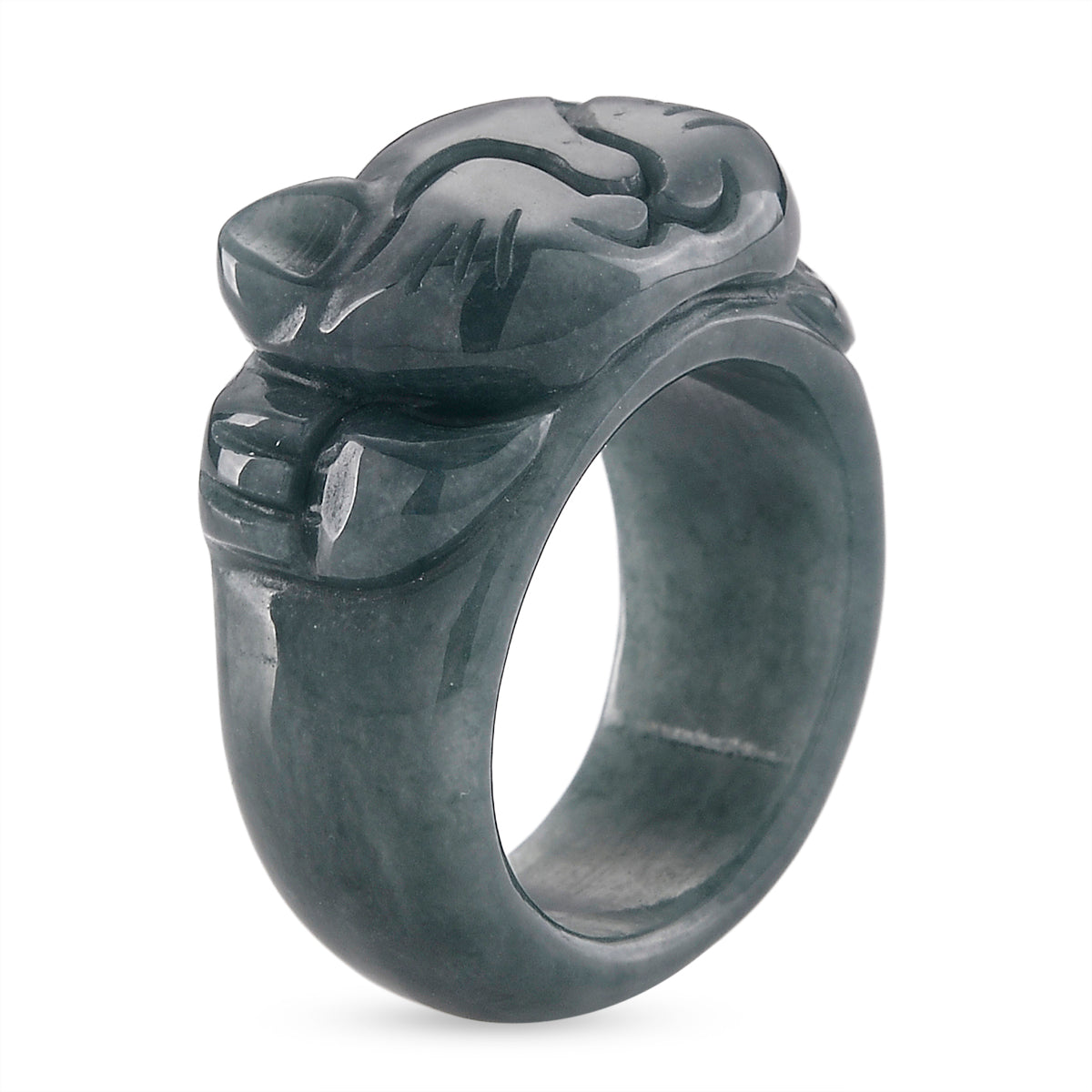 Natural Olmec Jade Maneki-Neko Ring (Size - Q) 30.00 Ct. V32515259 4