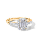 Luxuriant - SGL Certified Lab Grown Diamond (SI/G-H) Halo Ring in 18K Vermeil Yellow Gold Plated Sterling Silver 1.30 Ct._8611270