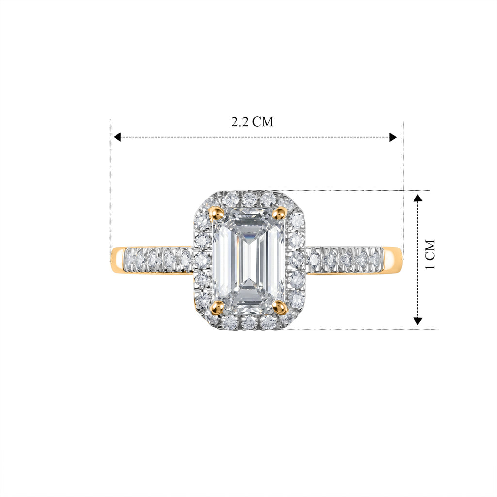 Luxuriant - SGL Certified Lab Grown Diamond (SI/G-H) Halo Ring in 18K Vermeil Yellow Gold Plated Sterling Silver 1.30 Ct._8611270_5