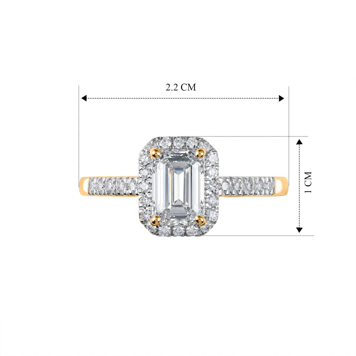 Luxuriant - SGL Certified Lab Grown Diamond (SI/G-H) Halo Ring in 18K Vermeil Yellow Gold Plated Sterling Silver 1.30 Ct. 8611270 6
