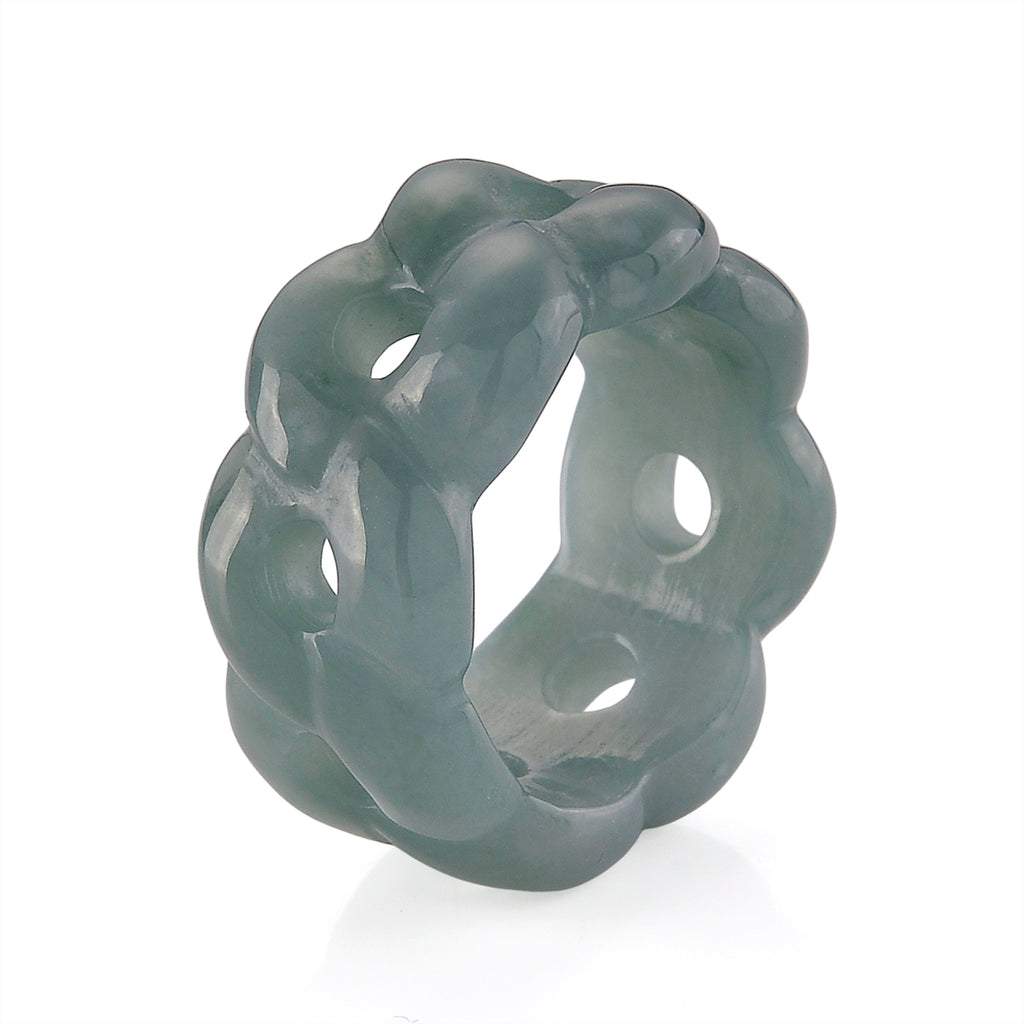 Natural Olmec Jade Twisted Band Ring 30.00 Ct._8611294_3