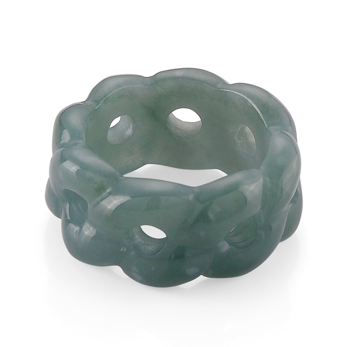 Natural Olmec Jade Twisted Band Ring 30.00 Ct. V32514309 5