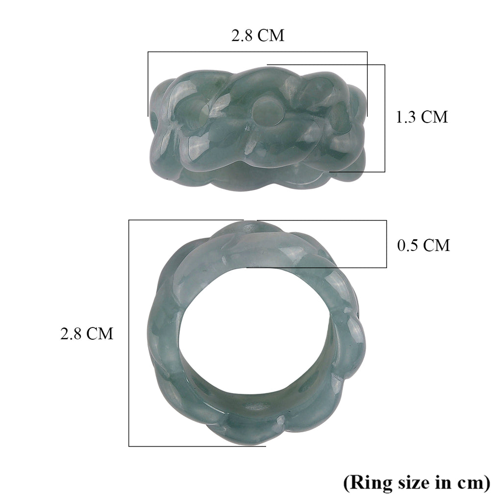 Natural Olmec Jade Twisted Band Ring 30.00 Ct._8611296_5