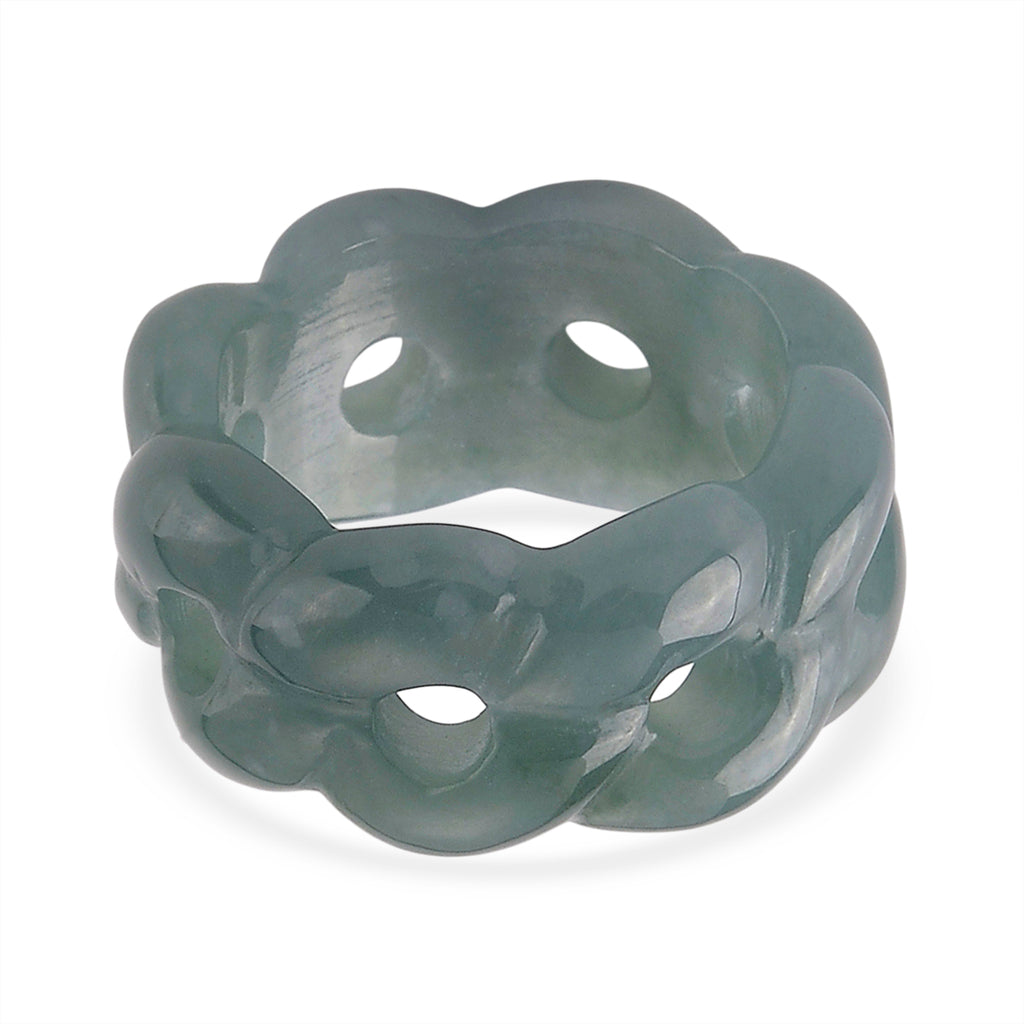 Natural Olmec Jade Twisted Band Ring 30.00 Ct._8611297