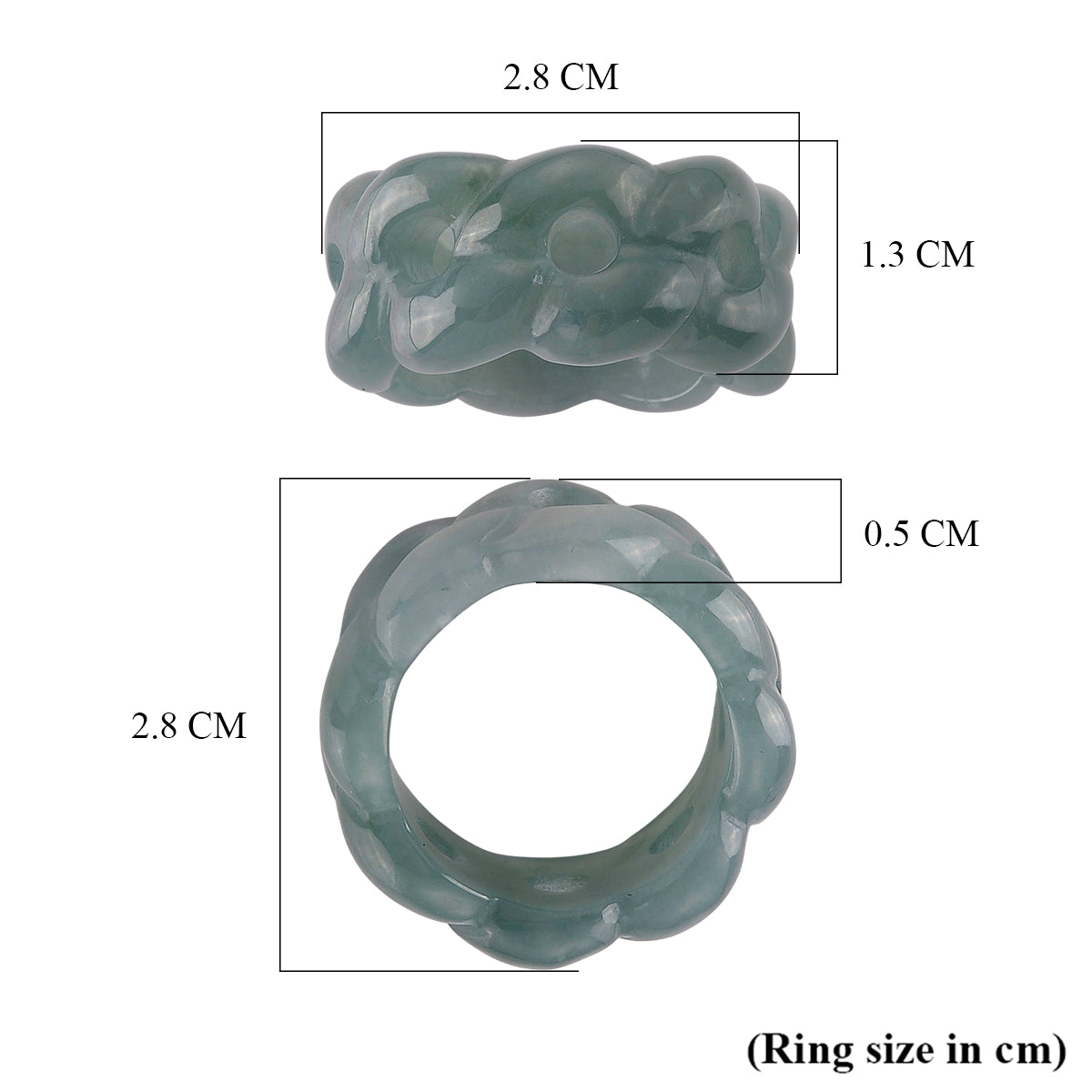 Natural Olmec Jade Twisted Band Ring 30.00 Ct. V32514223 5